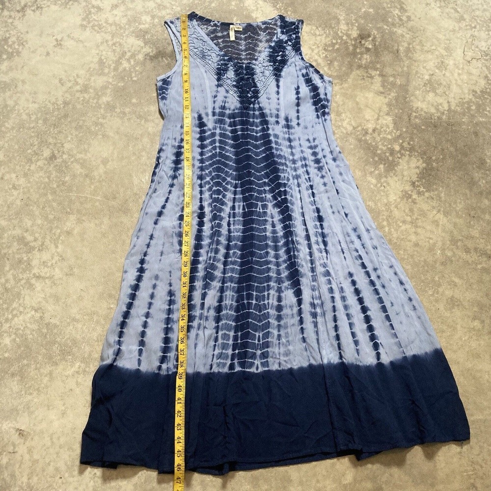 Studio West Dress Womens Size Medium Maxi Tie Dye Navy Blue Sleeveless - Picture 4 of 10